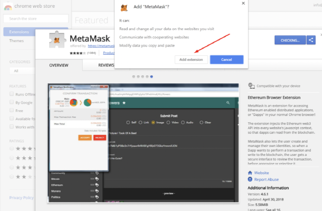 Metamask extension