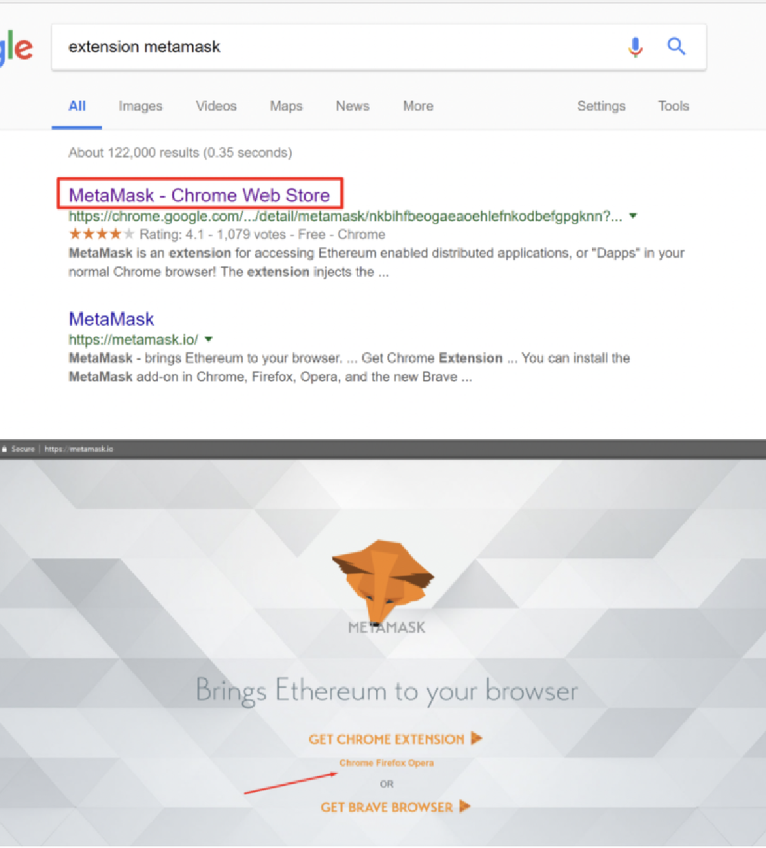 Metamask to your browser