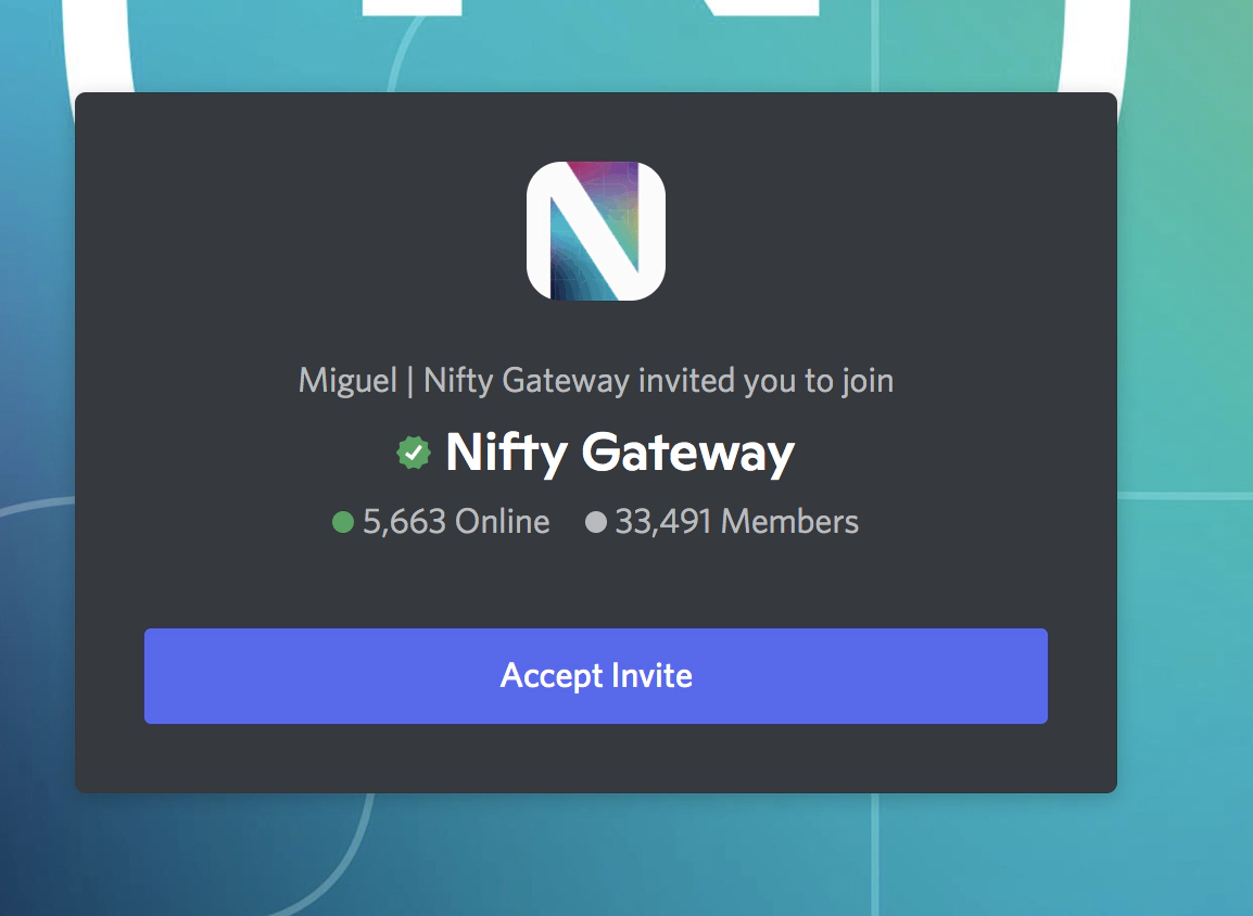 Nifty gateway discord